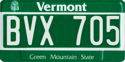 VT license plate BVX705