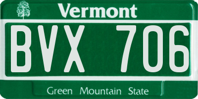 VT license plate BVX706