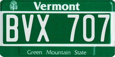 VT license plate BVX707