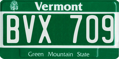VT license plate BVX709