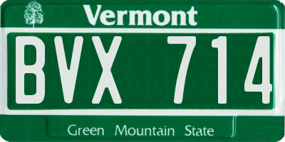VT license plate BVX714
