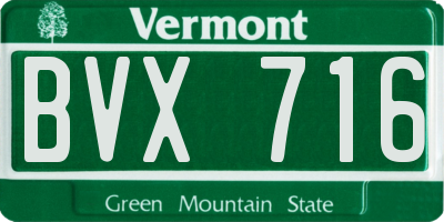 VT license plate BVX716