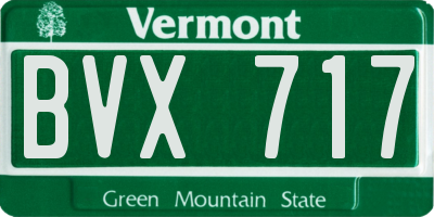 VT license plate BVX717