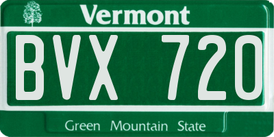 VT license plate BVX720