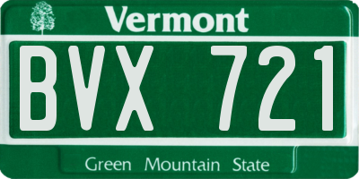 VT license plate BVX721