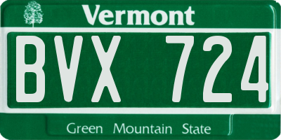 VT license plate BVX724