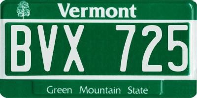 VT license plate BVX725