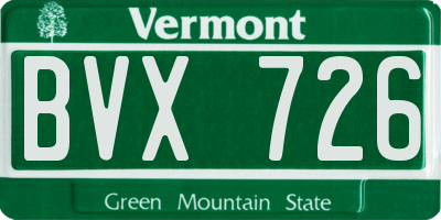 VT license plate BVX726