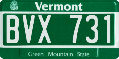 VT license plate BVX731