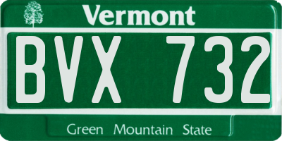 VT license plate BVX732