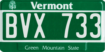 VT license plate BVX733