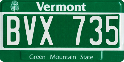 VT license plate BVX735