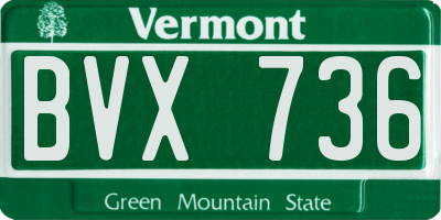 VT license plate BVX736