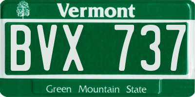 VT license plate BVX737