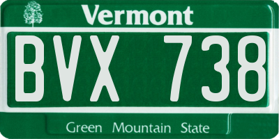 VT license plate BVX738