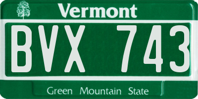 VT license plate BVX743