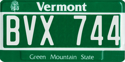 VT license plate BVX744