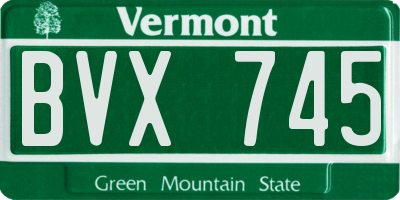 VT license plate BVX745