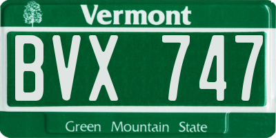 VT license plate BVX747