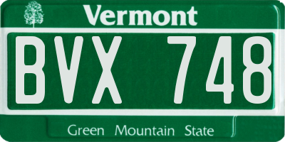 VT license plate BVX748