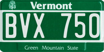 VT license plate BVX750