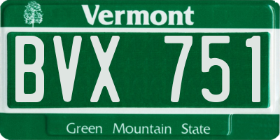 VT license plate BVX751