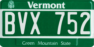 VT license plate BVX752