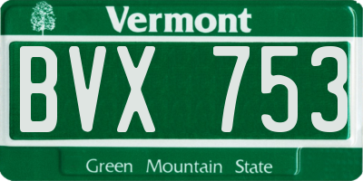 VT license plate BVX753