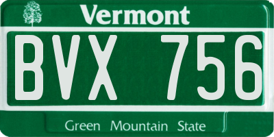 VT license plate BVX756