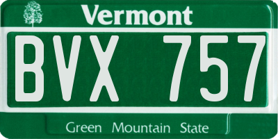 VT license plate BVX757