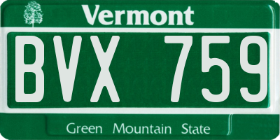 VT license plate BVX759