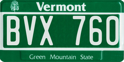 VT license plate BVX760