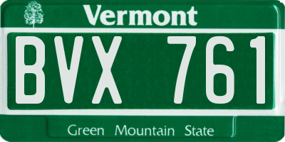VT license plate BVX761