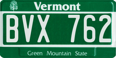 VT license plate BVX762