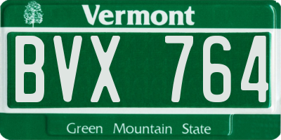 VT license plate BVX764
