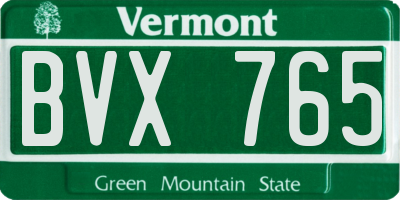 VT license plate BVX765