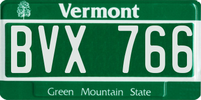 VT license plate BVX766