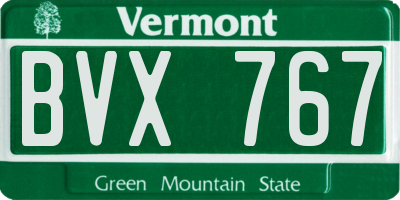 VT license plate BVX767
