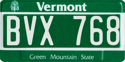 VT license plate BVX768