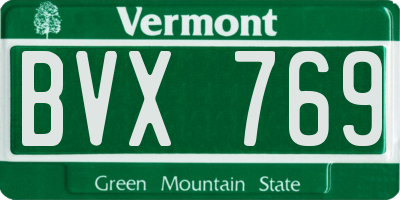 VT license plate BVX769