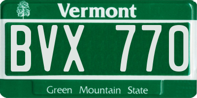 VT license plate BVX770