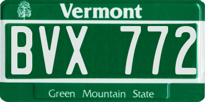 VT license plate BVX772