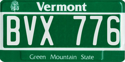 VT license plate BVX776