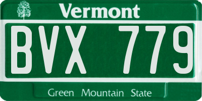 VT license plate BVX779