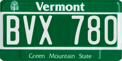 VT license plate BVX780