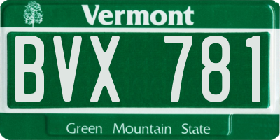 VT license plate BVX781
