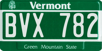 VT license plate BVX782
