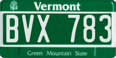 VT license plate BVX783
