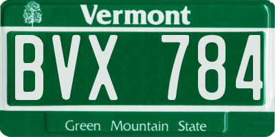 VT license plate BVX784