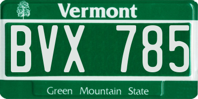 VT license plate BVX785